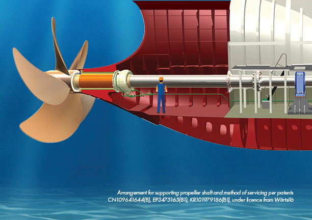 seawater-lubricated bearing on ship image